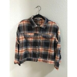 Blue B Collection Plaid Cropped Shacket Jacket M | Cowgirl Western Fall Grunge